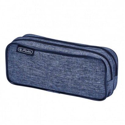 Herlitz Несесер 2 ципа празен мек Boys Knitted Fabric
